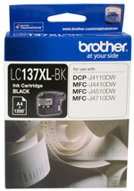 Brother LC-137XLBK  Black Ink Cartridge to suit DCP-J4110DW/MFC-J4410DW/J4510DW/J4710DW - up to 1200 pages
