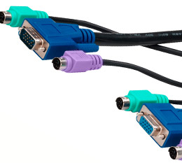 KVM Combo Cable HD15M-F 2x PS2 M-M 1.8M
