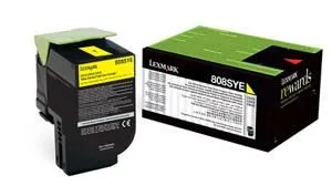 Lexmark808SYE YELLOW STANADRD YIELD TONER CARTRIDGE CORPORATE CARTRIDGE 2K CX310/410/510Laser Toner