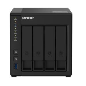 QNAP TS-451D2-2G 4 Bay NAS Intel® Celeron® J4025 dual-core 2.0 GHz processor 4 GB SO-DIMM DDR4 Hot-swappable 2xRJ45 LAN port 4xUSB3.2 HDMI 2.0 2 yrs