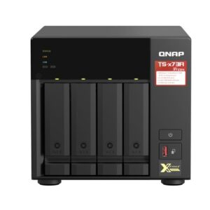 Featuring an AMD Ryzen™ V1000 series V1500B quad-core processor that delivers great system performance with up to quad-core / 8 threads and Turbo Core up to 2.2 GHz. The TS-473A features two 2.5GbE RJ45 ports and two PCIe Gen 3 slots for you to flexibly deploy 5GbE/10GbE networks. Two M.2 NVMe SSD slots for Qtier Technology and SSD Caching enable constant storage optimization. The TS-473A supports QTS and QuTS hero