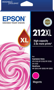 EPSON 212XL MAGENTA INK FOR XP-4100 XP-3105 XP-3100 XP- 2100 WF-2850 WF-2830 WF-2810