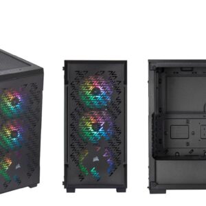 The CORSAIR iCUE 220T RGB Airflow is a mid-tower ATX smart case with a steel grill front panel for incredibly high airflow. Create spectacular lighting with three included SP120 RGB PRO fans featuring eight individually addressable LEDs each
