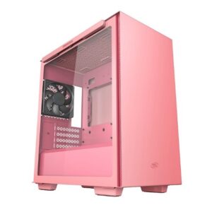 Deepcool MACUBE MACUBE 110 Pink is a sleek Micro-ATX case build with simplicity in mind featuring a refined magnetic tempered glass panel to show off your system.