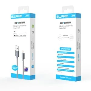 8Ware Premium 2m Apple Certified USB Lightning Data Sync Fast Charging Cable for iPhone X XS XR Max 8 7 6 iPad Air Mini iPod Retail Pack ~CB8W-IPHR1 – 8ware CB8W-IPHR2 HDMI & Video Cables Product Image