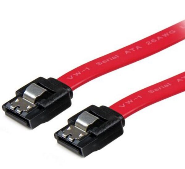 Astrotek SATA3.0 Data Cable 30cm 7 pins Straight to 7 pins Straight with Latch Red Nylon Jacket 26AWG