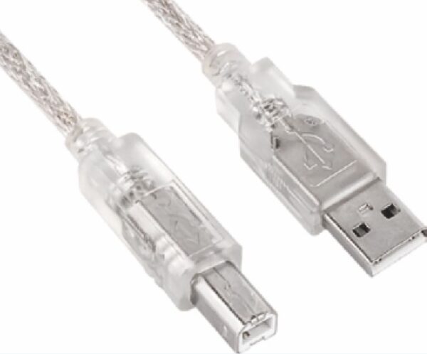 Astrotek USB 2.0 Cable 2m - Type A Male to Type B Male Transparent Colour