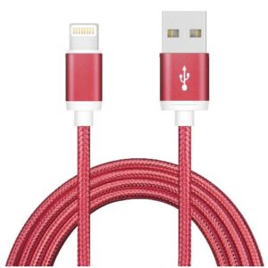 Astrotek 1m USB Lightning Data Sync Charger Red Color Cable for iPhone 6S 6 Plus 5 5S iPad Air Mini iPod