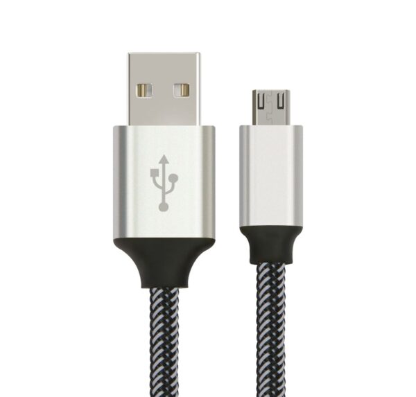 Astrotek 1m Micro USB Data Sync Charger Cable Silver White Color for Samsung HTC Motorola Nokia Kndle Android Phone Tablet  Devices