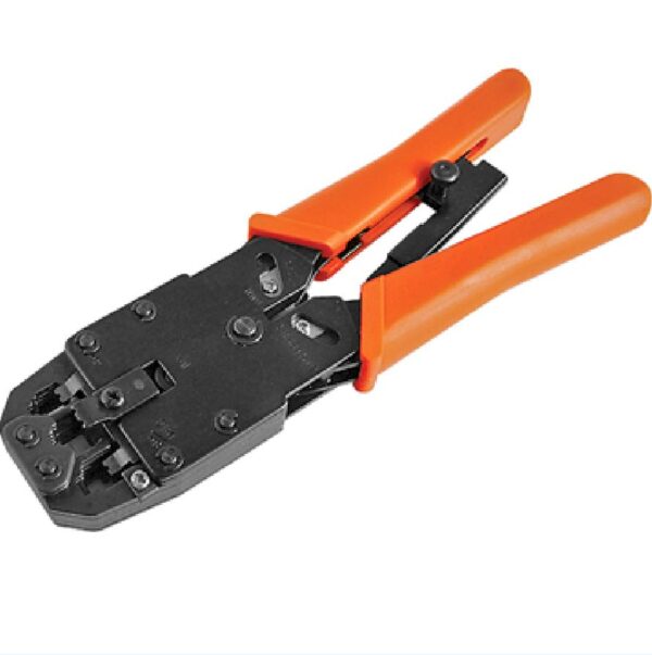 The ASTROTEK RJ12/RJ11/RJ45 Crimping Tool with Ratchetelps you to terminate a plug with a stranded four-pair
