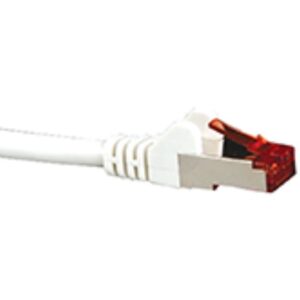 Hypertec CAT6A Shielded Cable 0.5m White Color 10GbE RJ45 Ethernet Network LAN S/FTP Copper Cord 26AWG LSZH Jacket