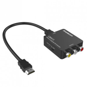 Simplecom CM413 HDMI to Composite AV Video Adapter converts the high definition HDMI digital video and audio signal to analog composite video and R/L audio output. It can be used for typical HD video sources