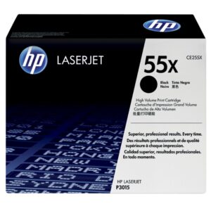 HP 55X BLACK TONER 12500 PAGE YIELD FOR LJ P3015