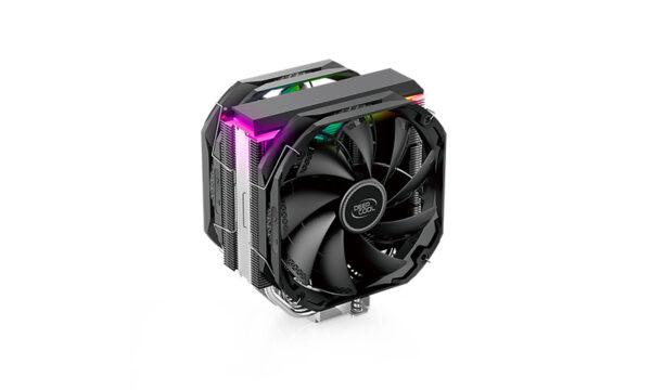 The DeepCool AS500 PLUS single tower CPU cooler boasts a five heat pipe design with two TF140S PWM fans for great performance in a slim profile.