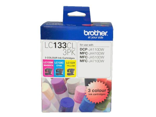 This Brother LC-133 Colour Ink 3 Pack includes 1 magenta