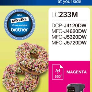 Brother LC233MS Megenta Ink Cartridge -to suit DCP-J4120DW/MFC-J4620DW/J5320DW/J5720DW - up to 550 pages