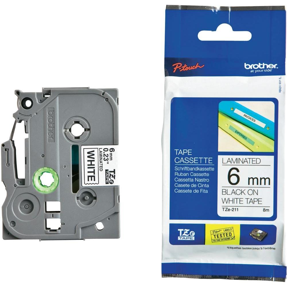 BrotherBrother 6mm Black on White TZE TapeBrother - LABELLERS