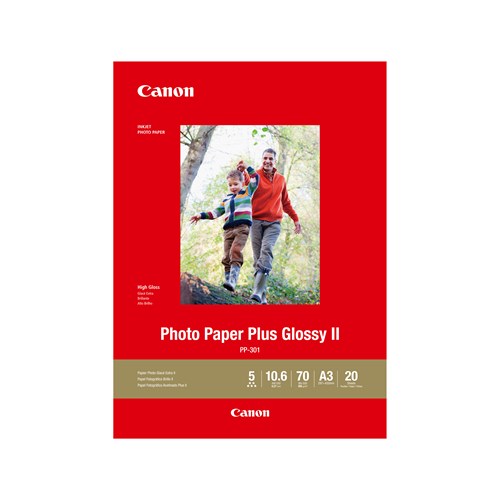 CANON PP301A3 20 SHTS 260 GSM PHOTO PAPER PLUS GLOSSY II