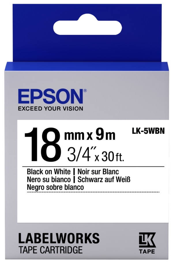 EPSON TAPE STANDARD 18MM BLACKWHITE 9M LW-400 LW-600P