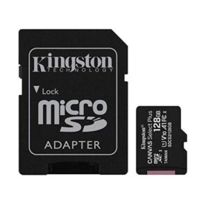 Kingston 128GB MicroSD SDHC SDXC Class10 UHS-I Memory Card 100MB/s Read 10MB/s Write with standard SD adaptor