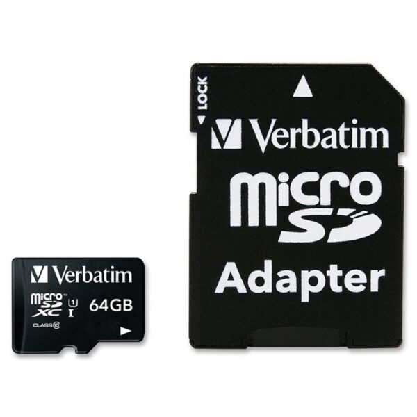 Anyone trying to increase storage space without sacrificing performance will benefit from Verbatim’s Premium microSDXC* memory cards. The cards have a UHS-I interface and a U1 class speed rating for shooting full 1080p HD videos and richly detailed photography. Featuring extended capacities – 64GB and up