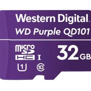 Western Digital WD Purple 32GB MicroSDXC Card 24/7 -25°C to 85°C Weather & Humidity Resistant Surveillance IP Camera DVR NVR Dash Cams Drones >16GB – Sandisk FMWD-PPMSD-32G2 SD/ Mini SD/ Micro SD Product Image