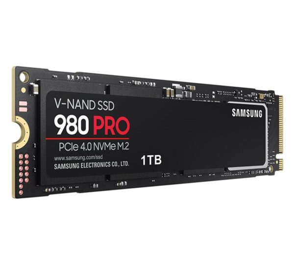 Samsung 980 Pro 1TB NVMe SSD 7000MB/s 5000MB/s 1000K/1000K IOPS 600TBW 1.5M Hrs MTBF M.2 2280 PCIe 4.0 Gen4 3-bit MLC V-NAND 5yrs Wty