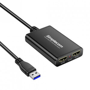 DA329 is a USB to Dual HDMI adapter lets you use a single USB port on your desktop or laptop to output two extended displays on two independent screens. With built-in discrete graphic processor