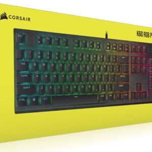 The CORSAIR K60 RGB PRO Mechanical Gaming Keyboard is built for both style and substance with a durable brushed aluminum frame and CHERRY VIOLA mechanical keyswitches. Light up your desktop with vivid per-key RGB backlighting
