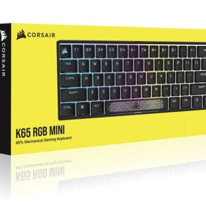 The CORSAIR K65 RGB MINI 60% Mechanical Gaming Keyboard combines top-level performance with portability. PBT double-shot keycaps deliver exceptional durability with a premium look and feel. With 8