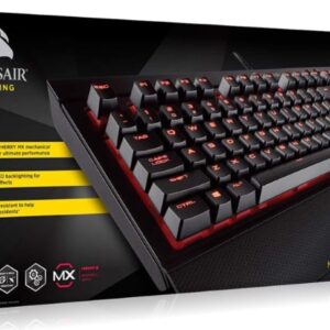 The CORSAIR K68 mechanical keyboard features 100% CHERRY MX Red keyswitches with dynamic backlighting and dust and spill resistance (up to IP32) to enable a high performance gaming experience. The dedicated volume and multimedia controls allow you to adjust your audio without interrupting your game. 100% anti-ghosting with full key rollover ensures your commands and simultaneous keystrokes always register.