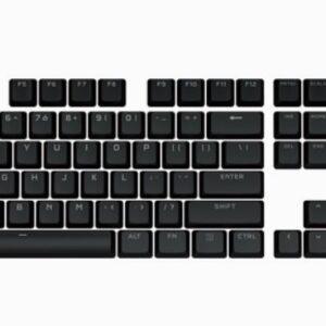 A CORSAIR PBT DOUBLE-SHOT Onyx Black PRO Keycap Mod Kit gives your keyboard added durability and personalization thanks to thick double-shot PBT plastic with textured surfaces and multiple striking color options.