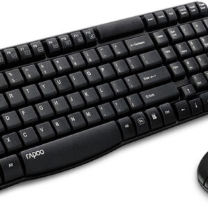 RAPOO X1800S 2.4GHz Wireless Optical Keyboard Mouse Combo Black - 1000DPI Nano Receiver 12m Battery