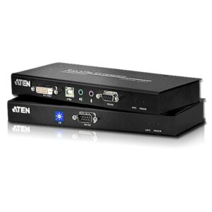 Aten CE-602 - DVI Dual Link KVM Extender The CE602 is a DVI Dual Link and USB based KVM Extender with RS-232 serial functionality. It allows access to a computer system from a remote console (USB keyboard