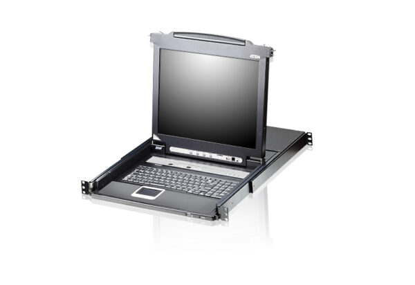 The CL5716 Slideaway™ LCD KVM Switch is a control unit that allows access to multiple computers from a single PS/2 or USB KVM (keyboard