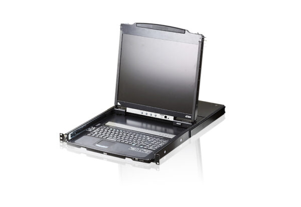 The CL5800 is a LCD KVM console featuring an integrated 19" LED-backlit LCD panel