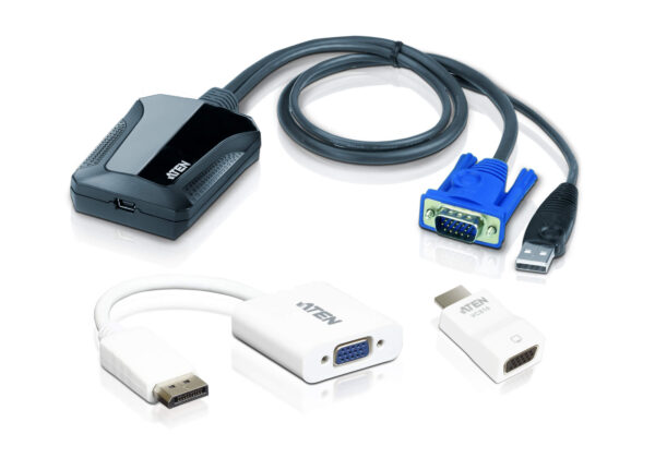 The Laptop USB KVM Console Crash Cart Adapter IT Kit is highly recommended for on-the-go IT professionals who need connection flexibility and high mobility. This IT Kit provides an all-in-one solution that ensures compatibility with most major types of video interface