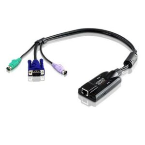 The KA7120 PS/2 KVM Adapter Cable connects the KVM switch to the video and PS/2 mouse and keyboard ports of the target computer. With its small form factor and light weight design