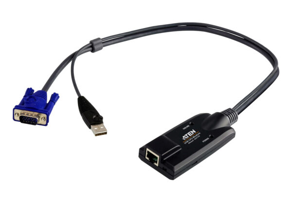 The KA7170 USB KVM Adapter Cable connects the KVM switch to the video and USB ports of the target computer. With its small form factor and light weight design