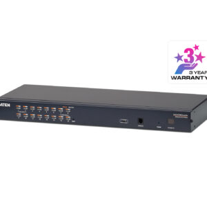 The KH1516 KVM Switch is a control unit that allows access to multiple computers from a single KVM console. The KH1516 features RJ-45 connectors and Cat 5 cable to link to the computers. Combined with Auto Single Compensation (ASC)