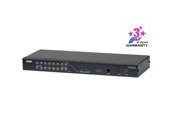 •Two KVM consoles independently and simultaneously control up to 16 directly connected computers