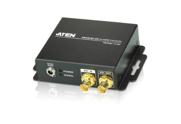The VC480 3G/HD/SD SDI to HDMI Converter provides a professional way to exchange high definition signals in real time. The SDI and HDMI signal conversion is 100% digital and guarantees no loss of quality for both the audio and video transmission. The VC480 is the most dependable way to convert signals with confidence when monitoring in any post or broadcast application.