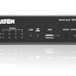 The VK224 4-Port Serial Expansion Box provides four additional bi-directional RS-232 / 422 / 485 serial ports for a flexible expansion of the ATEN Control System. This allows users to control additional serial devices in an environment where more serial devices are required. With the advantage of an Ethernet-based connection