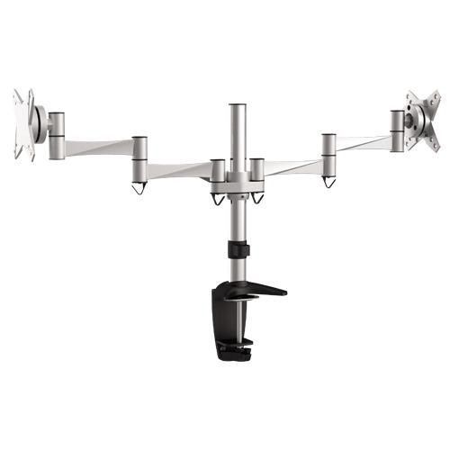 - Desk brackets for Up to 27" LCD monitors and screens   - -15°-+15° up and down tilt
