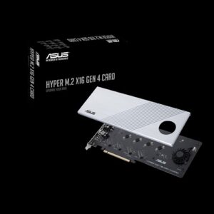 ASUS Hyper M.2 x16 Gen 4 Card (PCIe 4.0/3.0) supports four NVMe M.2 (2242/2260/2280/22110) devices up to 256 Gbps for AMD TRX40/X570 PCIe 4.0 NVMe RAID and IntelR platform RAID-on-CPU functions
