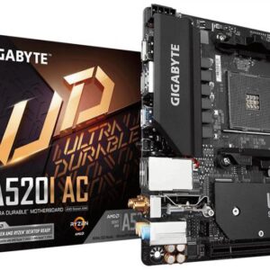 Gigabyte A520I AC AMD A520 Mini-ITX Ultra Durable Motherboard with Direct 6 Phases Digital VRM