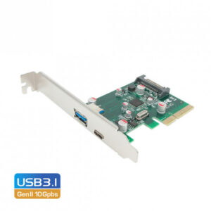 Simplecom EC312 PCI-E 2.0 x4 to 2 Port USB 3.1 Gen II 10Gpbs Type-C and Type-A Card(LS)