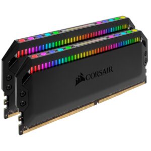 Corsair Dominator Platinum RGB 32GB (2x16GB) DDR4 3200MHz CL16 DIMM Unbuffered 16-18-18-36 XMP 2.0 Black Heatspreader  1.35V Desktop PC Gaming Memory