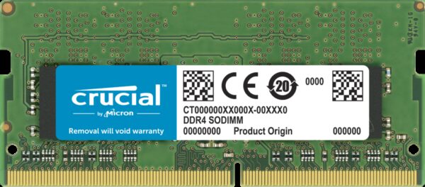 Crucial 32GB (1x32GB) DDR4 SODIMM 3200MHz CL32 1.2V PC4-21300 Dual Ranked Single Stick Notebook Laptop Memory RAM