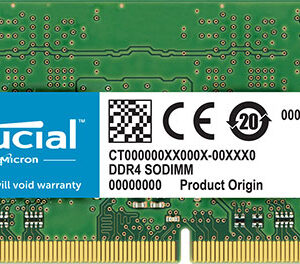 Crucial 8GB (1x8GB) DDR4 SODIMM 3200MHz CL22 Single Stick Notebook Laptop Memory RAM